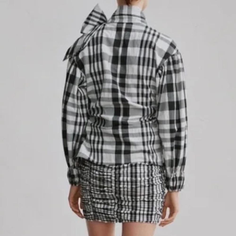 Zara Plaid Black and White Skirt - Picture 3 of 7